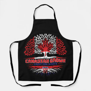 Croatian Croatia Canadian Canada Tree Roots Flag Apron