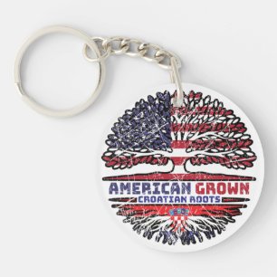 Croatian Croatia US American USA United States Key Ring