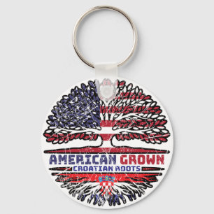 Croatian Croatia US American USA United States Key Ring