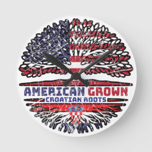 Croatian Croatia US American USA United States Round Clock