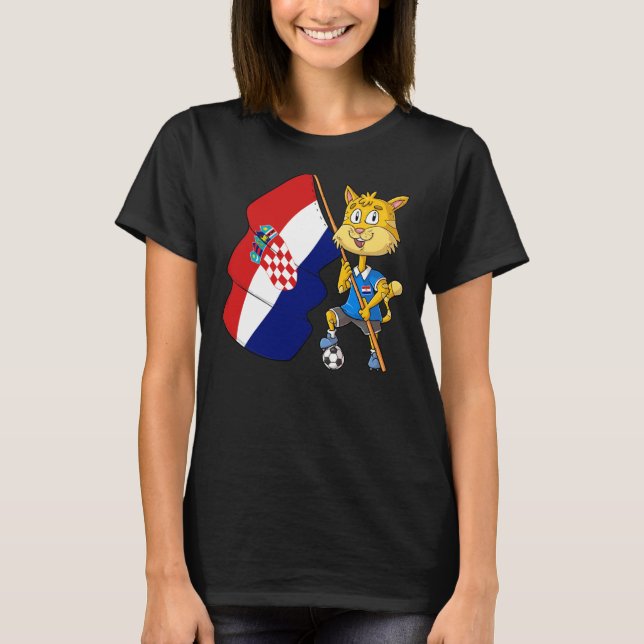 Croatian fan cat T-Shirt (Front)