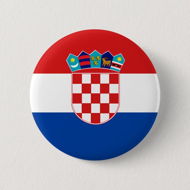 Croatian Flag 6 Cm Round Badge (Front)