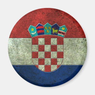 Croatian Flag Aged Steel Effect Magnet