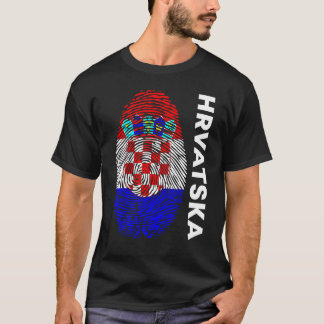 Croatian flag as a Croatia fingerprint motif T-Shirt