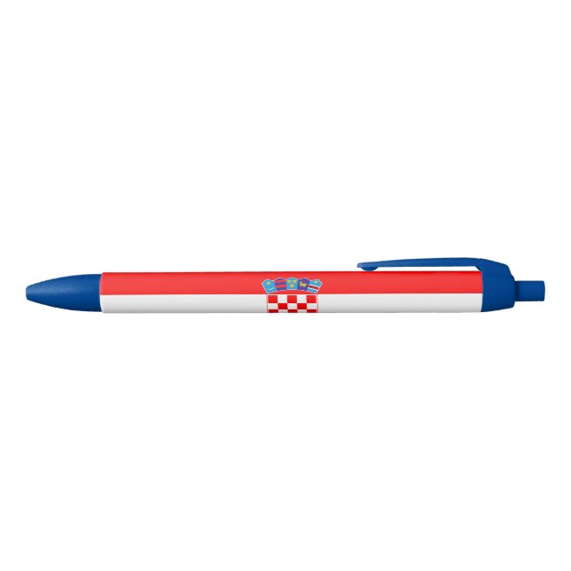 Croatian Flag Black Ink Pen (Top)