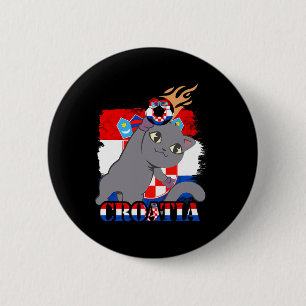Croatian Flag Cat Croatian Soccer Croatian Roots C 6 Cm Round Badge