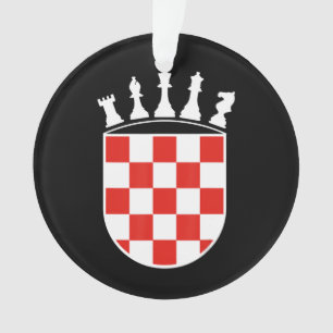 Croatian Flag Colours Chess Player Gifts for Croat Ornament