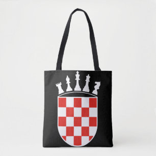 Croatian Flag Colours Chess Player Gifts for Croat Tote Bag