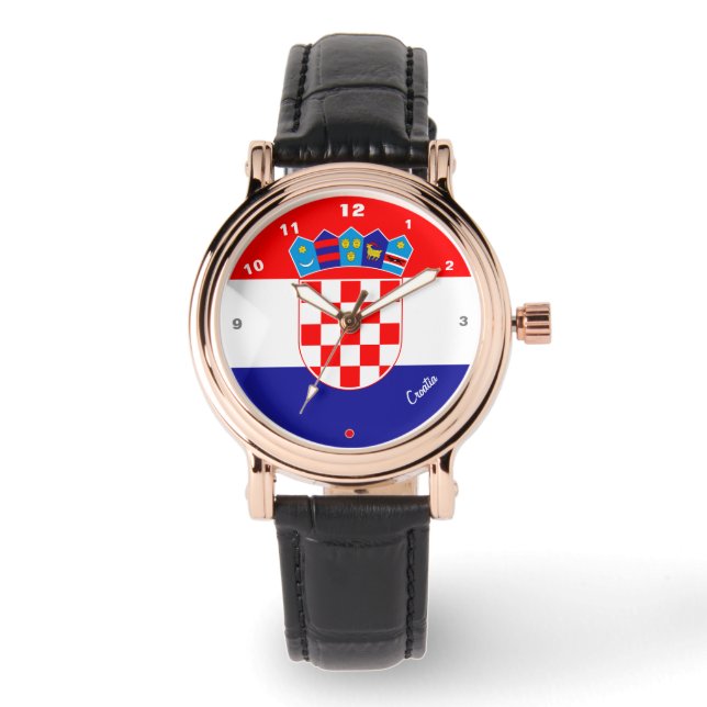 Croatian Flag & Croatia fashion heart /sports Watch (Front)