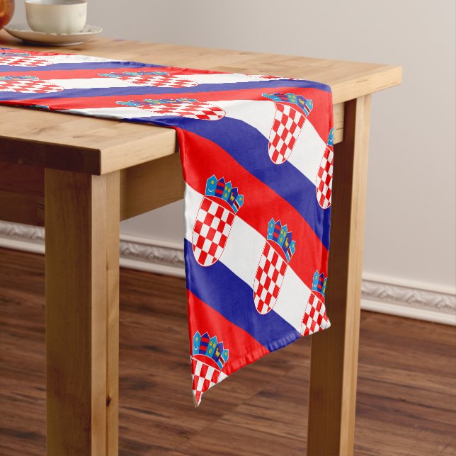 Croatian Flag & Croatia fashion home /sport fans Short Table Runner (In Situ)