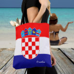 Croatian flag & Croatia fashion /sports fans Tote Bag<br><div class="desc">Tote Bags/Shopping Bags: Croatia fashion & Croatian flag - love my country,  birthday gifts,  travel,  holiday,  patriots / sports fans</div>
