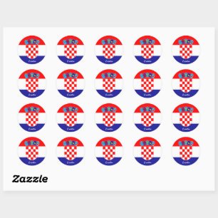 Croatian flag & Croatia fashion sticker/sports Classic Round Sticker