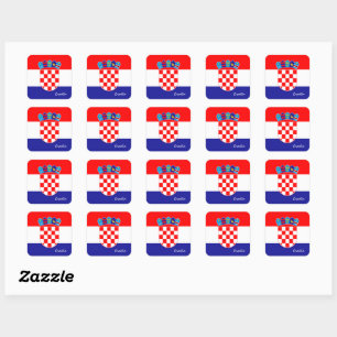 Croatian flag & Croatia fashion sticker/sports Square Sticker