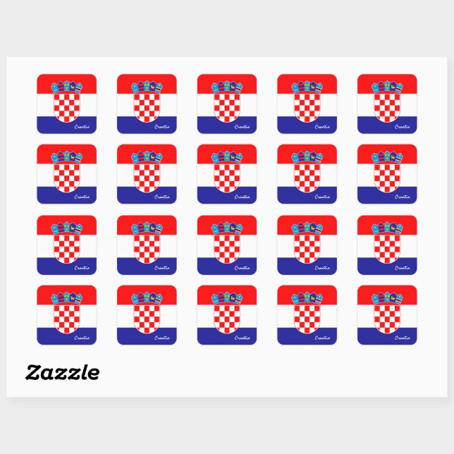 Croatian flag & Croatia fashion sticker/sports Square Sticker (Sheet)