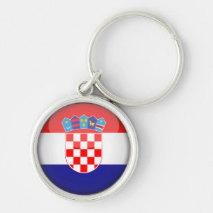 Croatian flag & Croatia holiday, travel /sports Key Ring