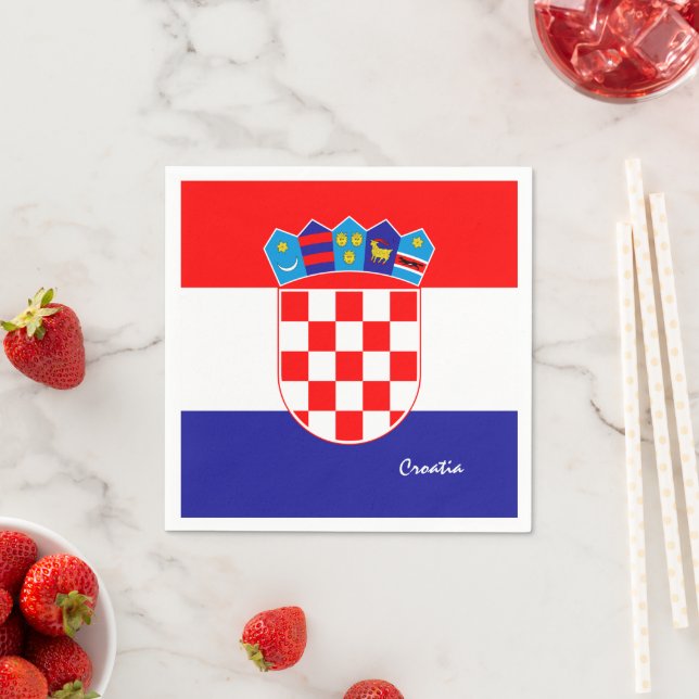 Croatian flag & Croatia party fashion /sports Napkin (Insitu)