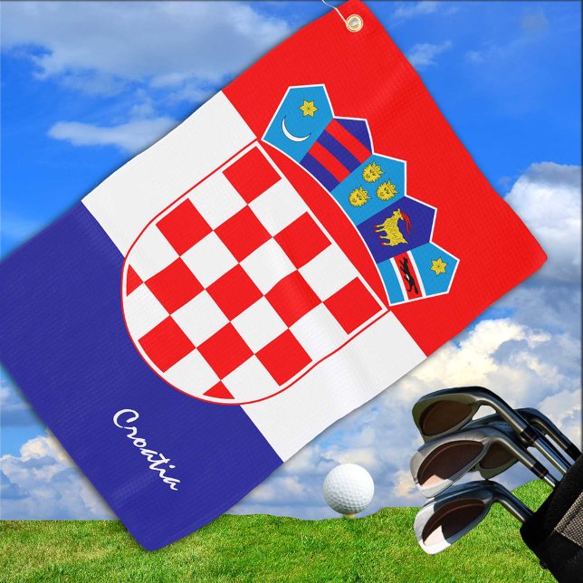 Croatian Flag & Croatia travel, holiday /sport Golf Towel (Creator Uploaded)