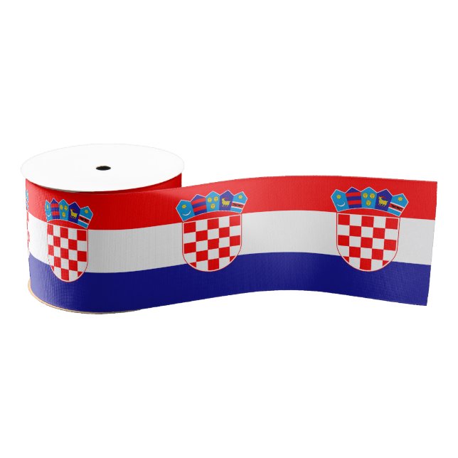 Croatian Flag & Croatia travel, holiday /sports Grosgrain Ribbon (Spool)