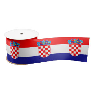 Croatian Flag & Croatia travel, holiday /sports Satin Ribbon