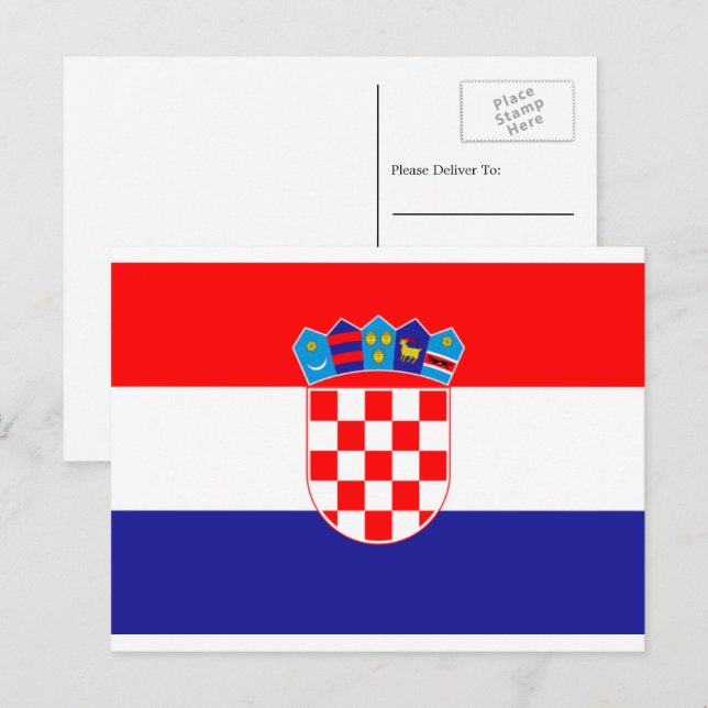 Croatian Flag, Flag of Croatia Postcard (Front/Back)