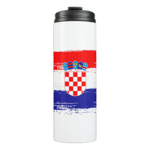 Croatian Flag Gift Football Fan Sports Thermal Tumbler