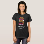 Croatian Flag Girl Pride Croatia Roots Messy Bun H T-Shirt (Front Full)