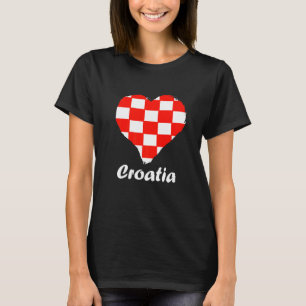 Croatian Flag Heart Croatian Roots Croatian Pride  T-Shirt