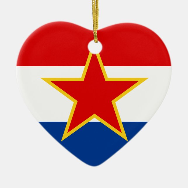 Croatian flag, hrvatska zastava ceramic tree decoration (Front)