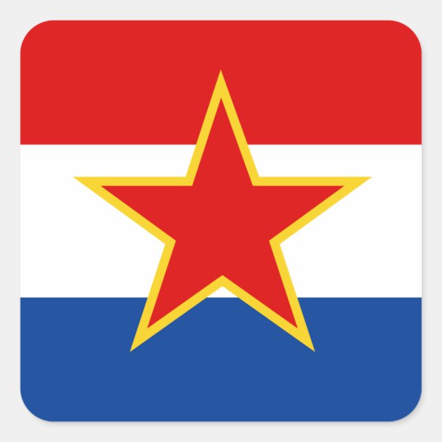 Croatian flag, hrvatska zastava square sticker (Front)
