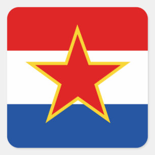 Croatian flag, hrvatska zastava square sticker