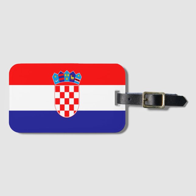 Croatian flag luggage tag (Front Horizontal)