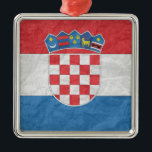 Croatian Flag Metal Tree Decoration<br><div class="desc">The Funniest Ornaments,  T-shirts,  Hoodies,  Stickers,  Buttons and Novelty gifts from http://www.Shirtuosity.com.</div>
