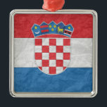 Croatian Flag Metal Tree Decoration<br><div class="desc">The Funniest Ornaments,  T-shirts,  Hoodies,  Stickers,  Buttons and Novelty gifts from http://www.Shirtuosity.com.</div>