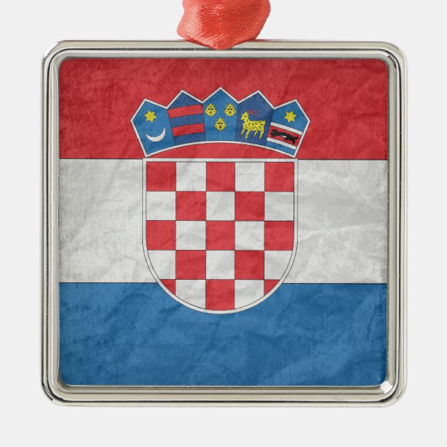Croatian Flag Metal Tree Decoration (Front)