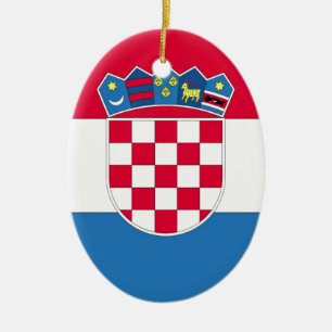 Croatian Flag or Flag of Croatia Ceramic Tree Decoration