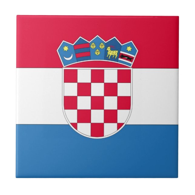Croatian Flag or Flag of Croatia Tile (Front)