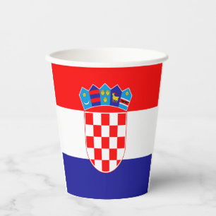 Croatian flag paper cups