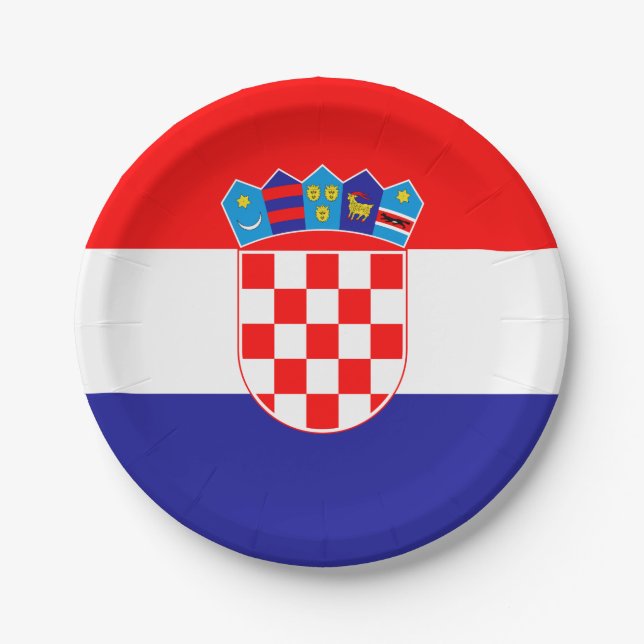 Croatian Flag Paper Plate (Front)