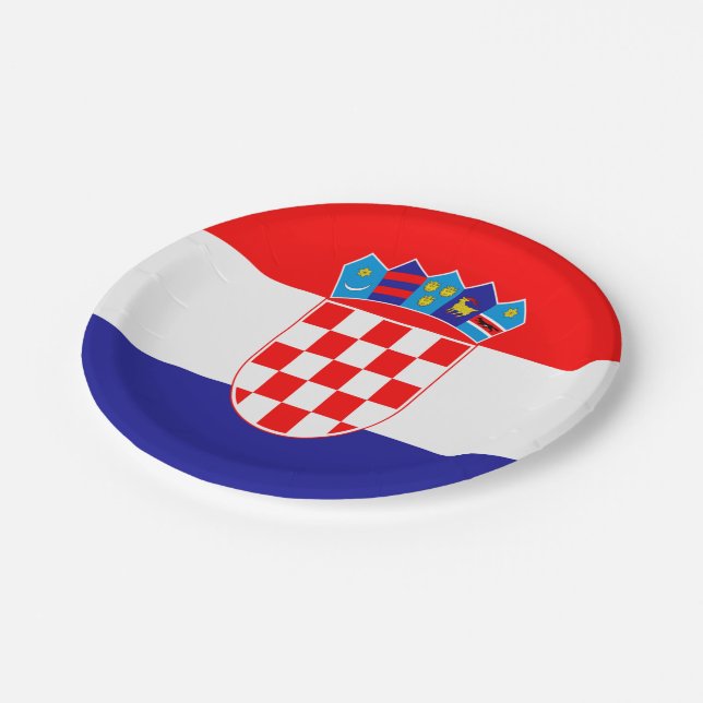 Croatian flag paper plate (Angled)