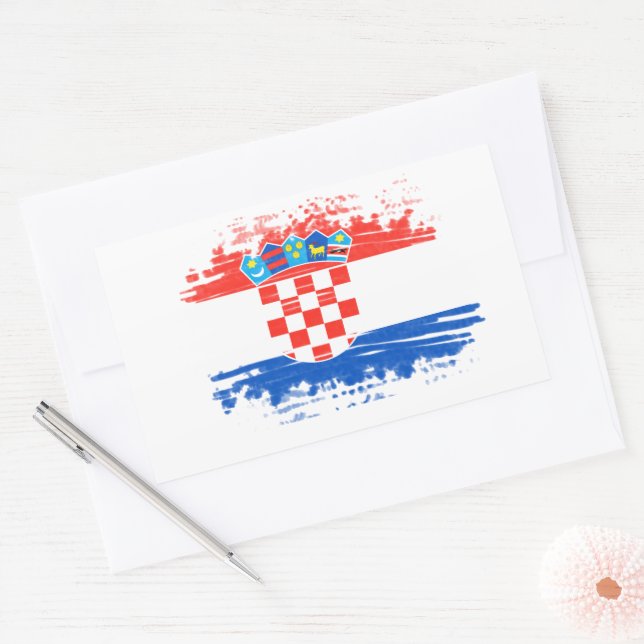 Croatian flag rectangular sticker (Envelope)