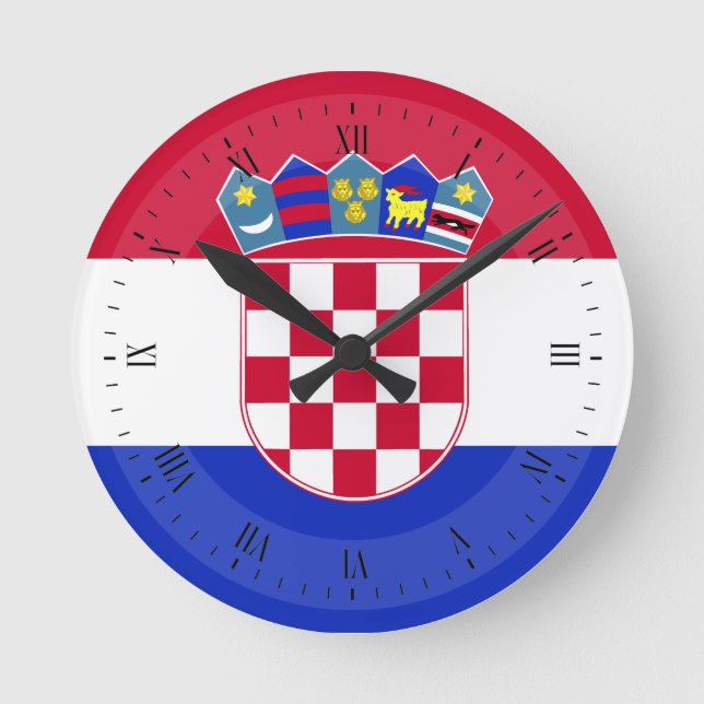 Croatian Flag Round Clock (Front)