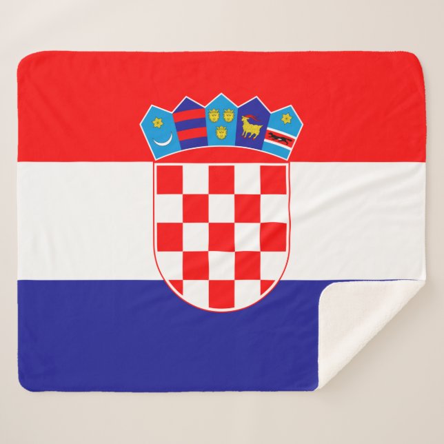 Croatian Flag Sherpa Blanket (Front (Horizontal))