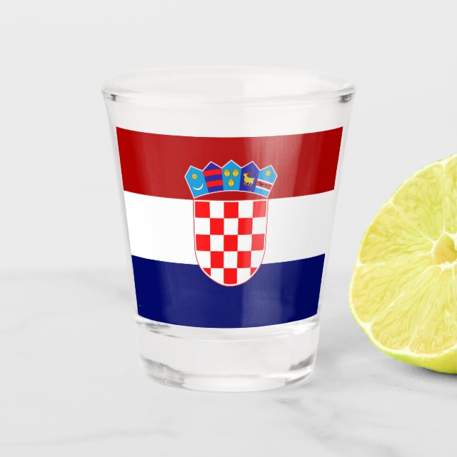Croatian flag shot glass (Front)