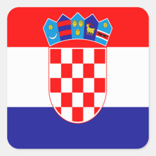 Croatian flag square sticker