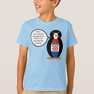 Croatian Flag Talking Ms Penguin Personalised T-Shirt