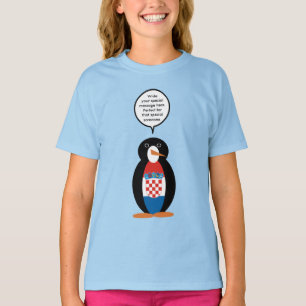 Croatian Flag Talking Ms Penguin Personalised T-Shirt