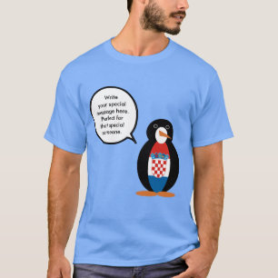 Croatian Flag Talking Ms Penguin Personalised T-Shirt