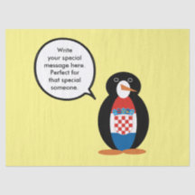 Croatian Flag Talking Ms Penguin Personalised