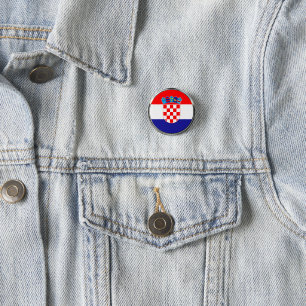 Croatian Flag With Coat of Arms 3 Cm Round Badge