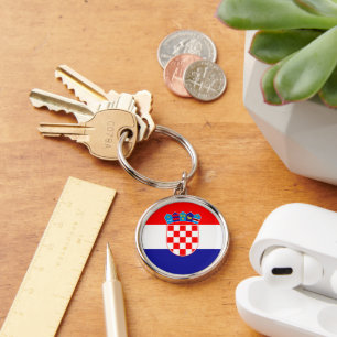Croatian Flag with Coat of Arms Key Ring